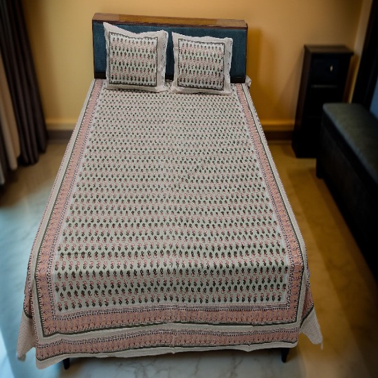 FLORAL PURE COTTON PREMUM PRINT KING SIZE BEDSHEET