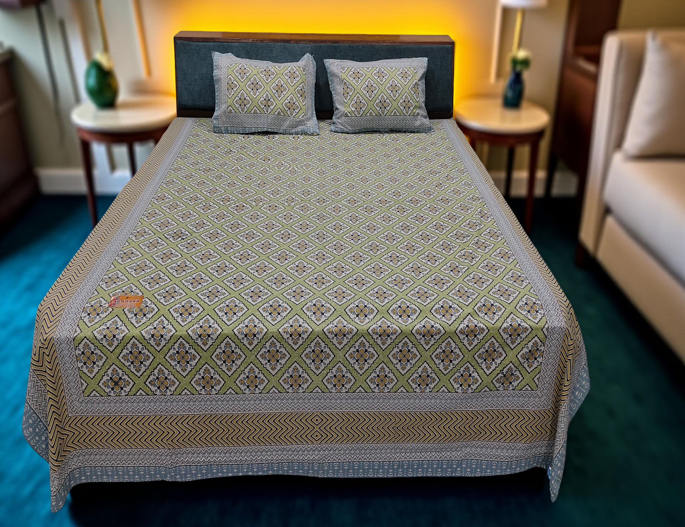 AWESOME CULBIC FLORA PREMIUM QUEEN SIZE BEDSHEET